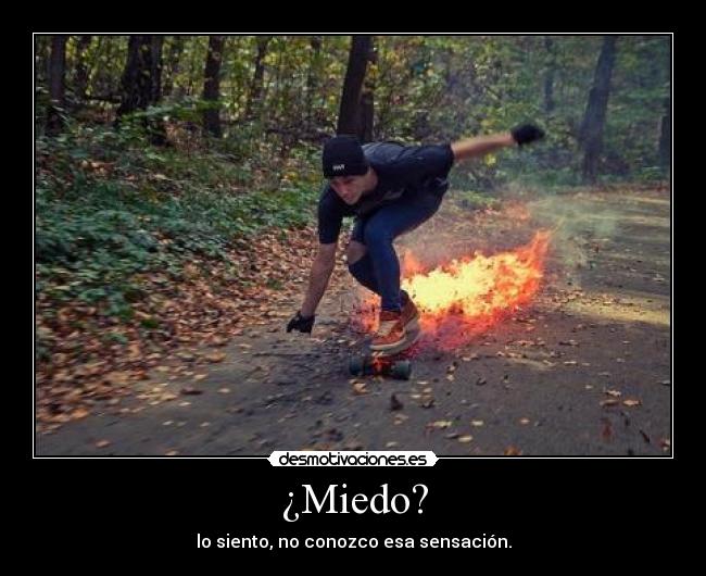 ¿Miedo? - lo siento, no conozco esa sensación.