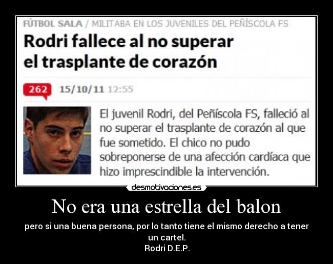 No era una estrella del balon - 
