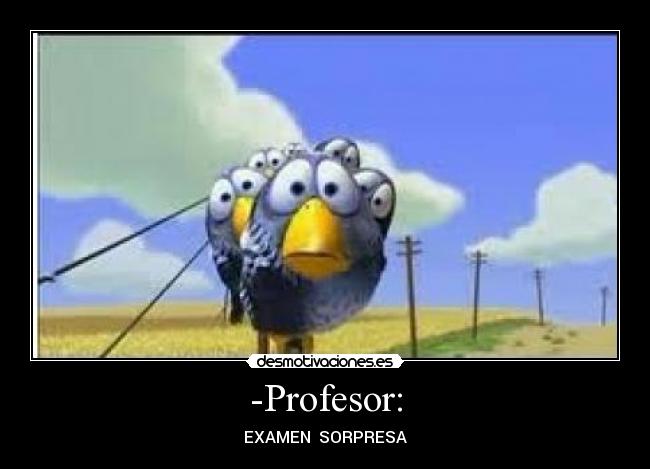 -Profesor: - EXAMEN SORPRESA
