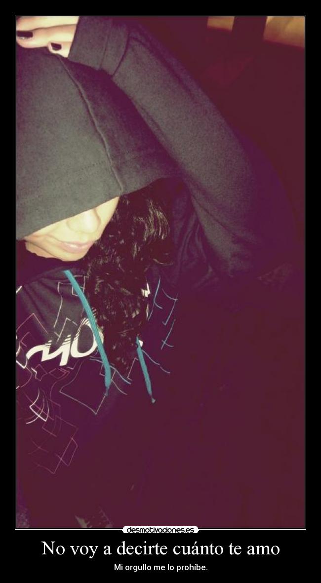No voy a decirte cuánto te amo - Mi orgullo me lo prohíbe.