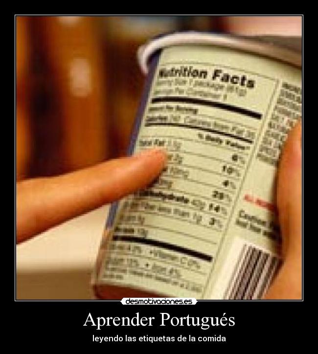 Aprender Portugués - leyendo las etiquetas de la comida