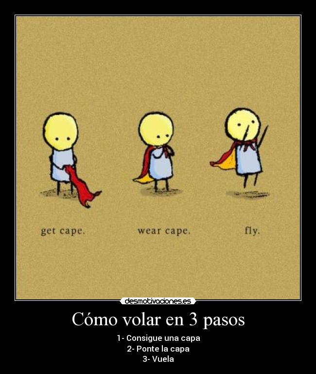 Cómo volar en 3 pasos -