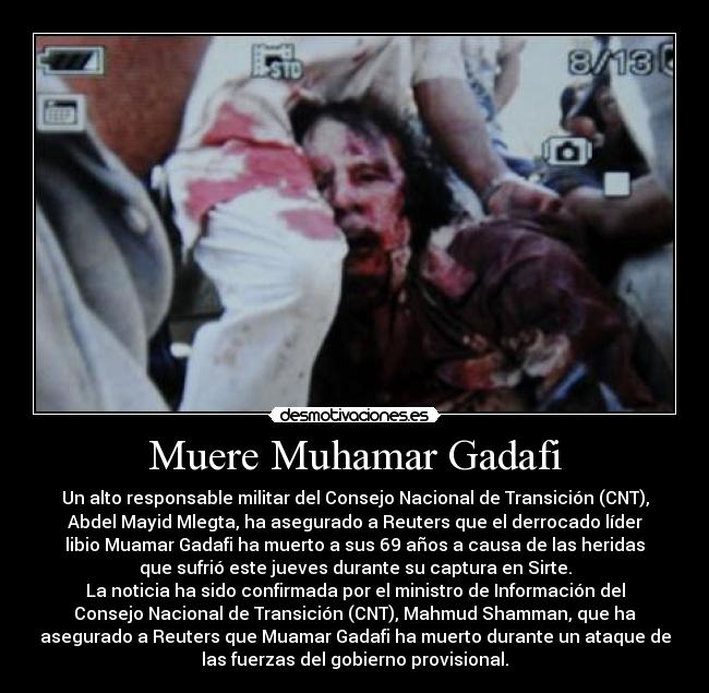 Muere Muhamar Gadafi - 