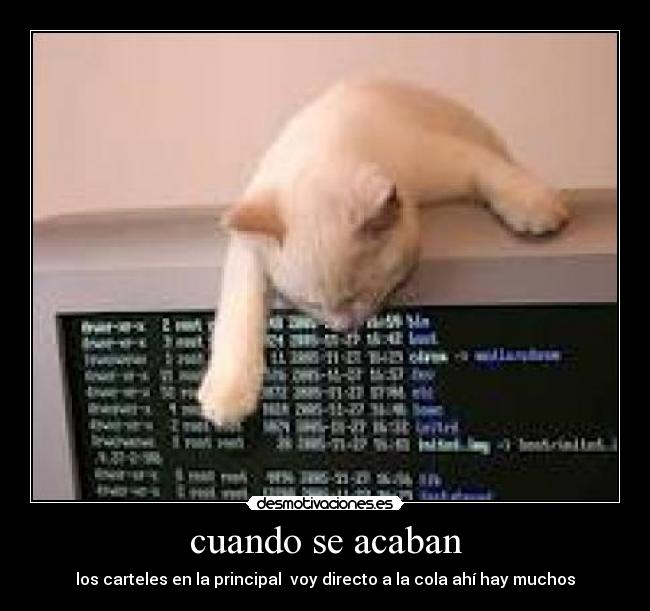 cuando se acaban - los carteles en la principal  voy directo a la cola ahí hay muchos
