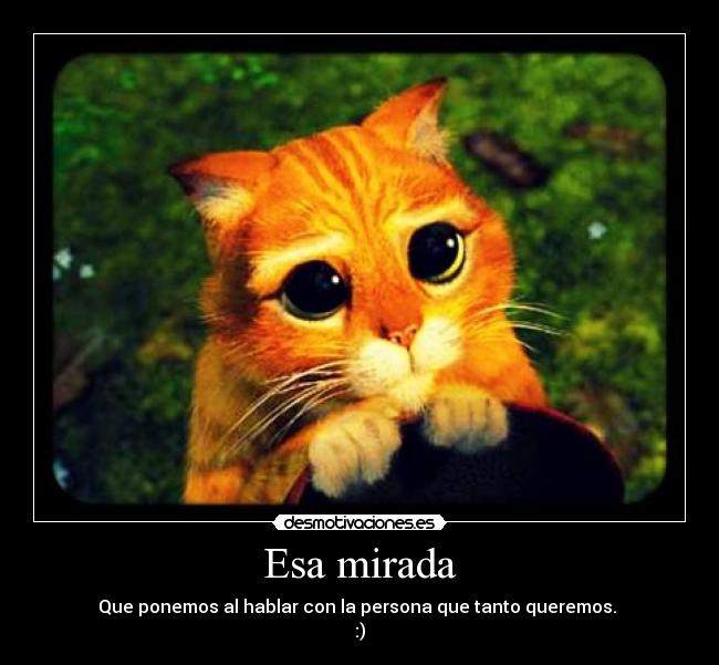 Esa mirada - Que ponemos al hablar con la persona que tanto queremos.
:)