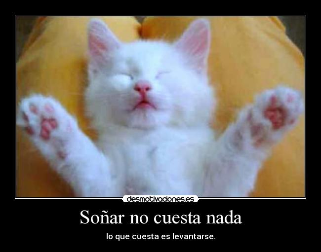 Soñar no cuesta nada - lo que cuesta es levantarse.