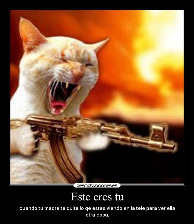 Este eres tu - cuando tu madre te quita lo qe estas viendo en la tele para ver ella otra cosa.