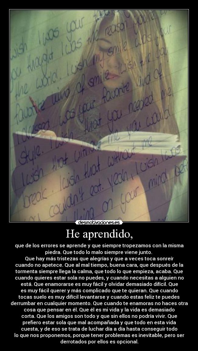 He aprendido, - 