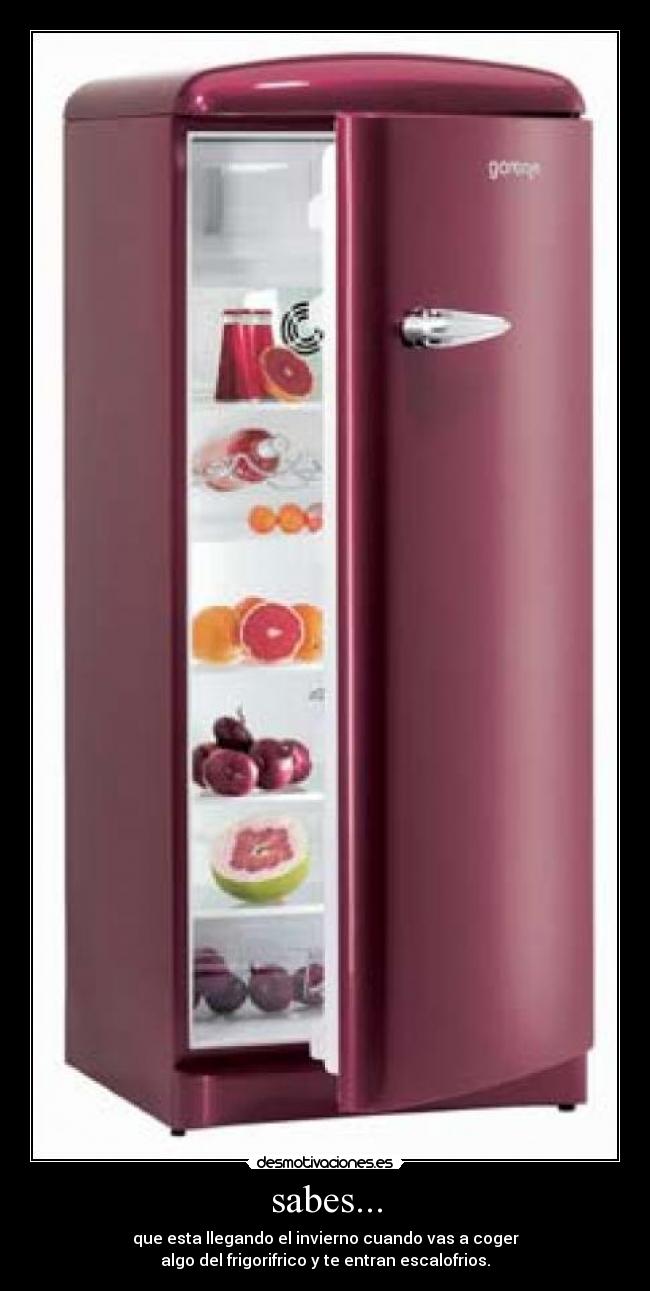 sabes... - que esta llegando el invierno cuando vas a coger
algo del frigorifrico y te entran escalofrios.
