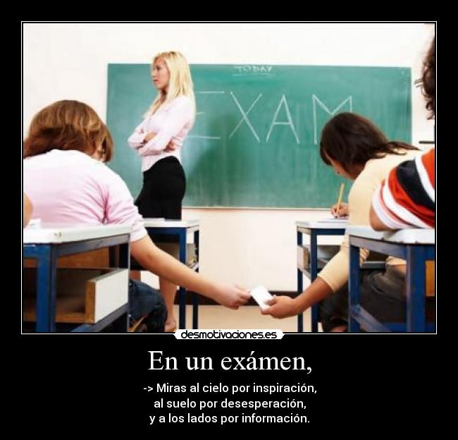 En un exámen, - 