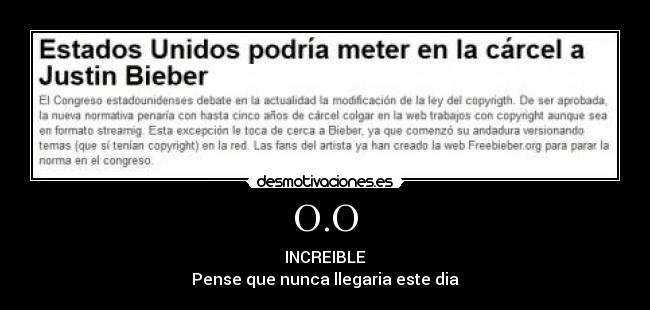 O.O - INCREIBLE
Pense que nunca llegaria este dia