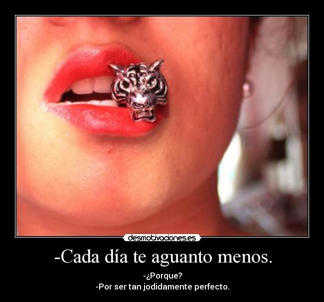 -Cada día te aguanto menos. -