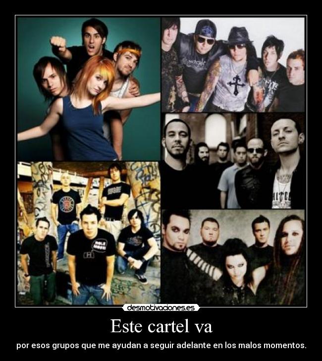 carteles paramore simple plan avenged sevenfold linkin park evanescense desmotivaciones