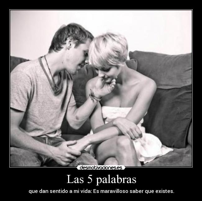 Las 5 palabras - que dan sentido a mi vida: Es maravilloso saber que existes.