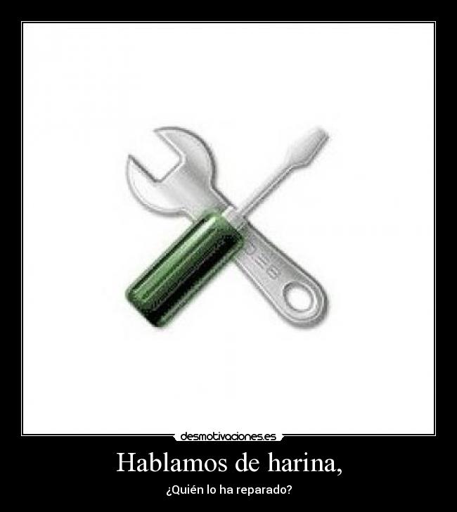 Hablamos de harina, - ¿Quién lo ha reparado?