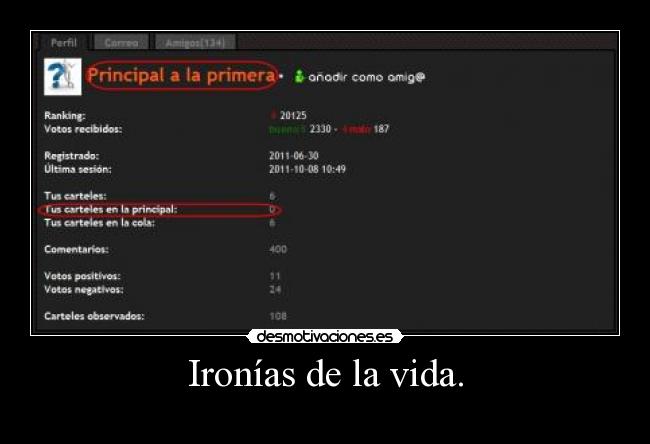 Ironías de la vida. - 