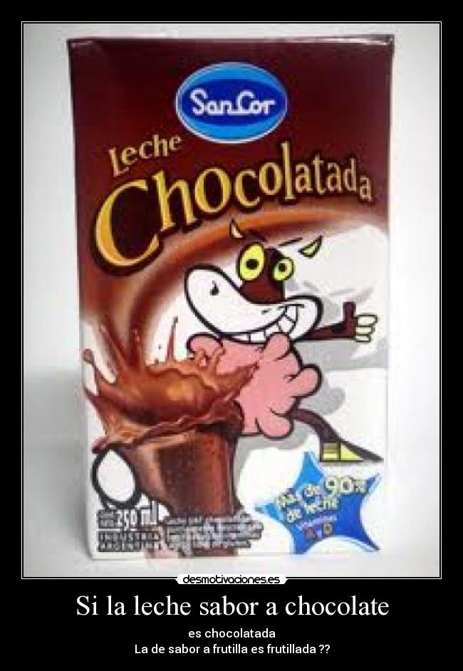 Si la leche sabor a chocolate - es chocolatada
La de sabor a frutilla es frutillada ??