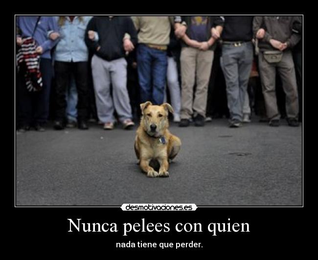 Nunca pelees con quien -
