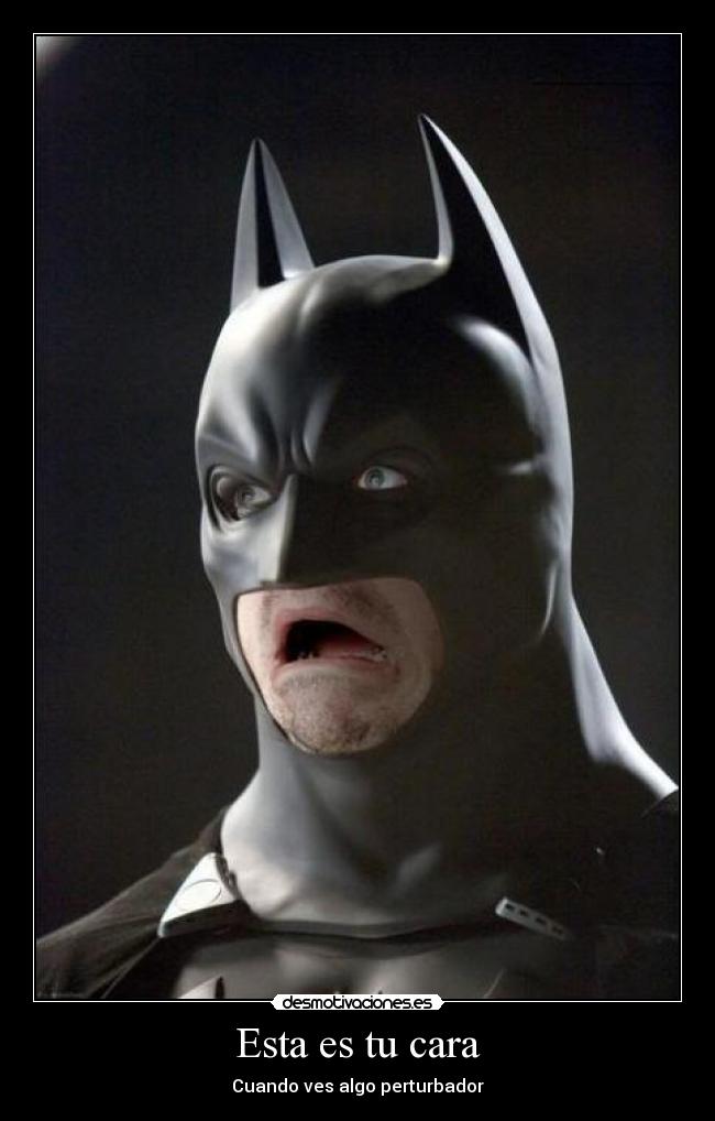 carteles cara batman holy shit desmotivaciones