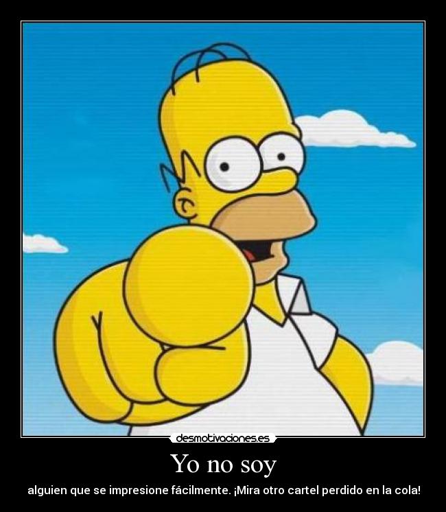 Yo no soy - alguien que se impresione fácilmente. ¡Mira otro cartel perdido en la cola!