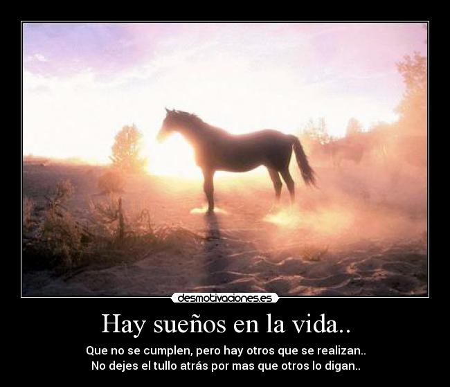 Hay sueños en la vida.. - Que no se cumplen, pero hay otros que se realizan..
No dejes el tullo atrás por mas que otros lo digan..