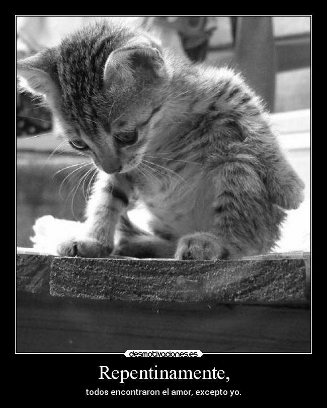 Repentinamente, - todos encontraron el amor, excepto yo.