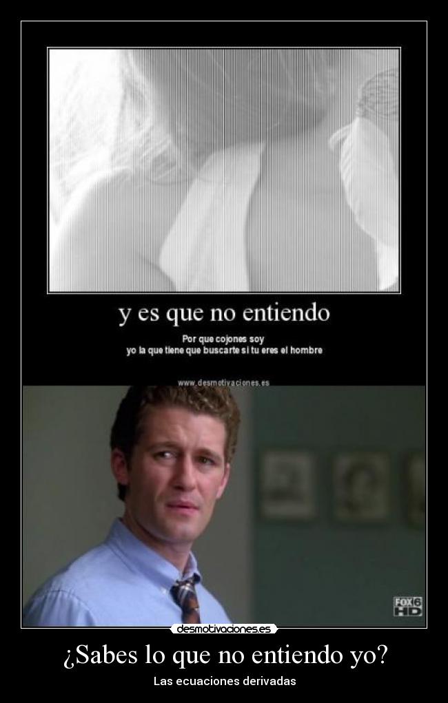 ¿Sabes lo que no entiendo yo? - Las ecuaciones derivadas