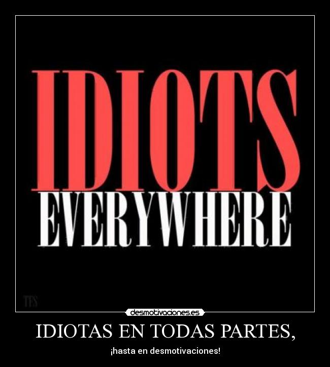IDIOTAS EN TODAS PARTES, - ¡hasta en desmotivaciones!