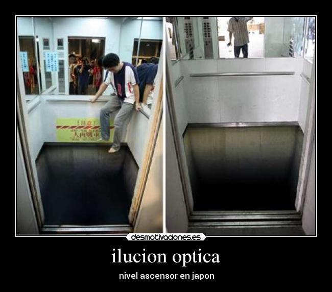 ilucion optica - nivel ascensor en japon