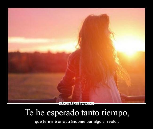 Te he esperado tanto tiempo, - que terminé arrastrándome por algo sin valor.