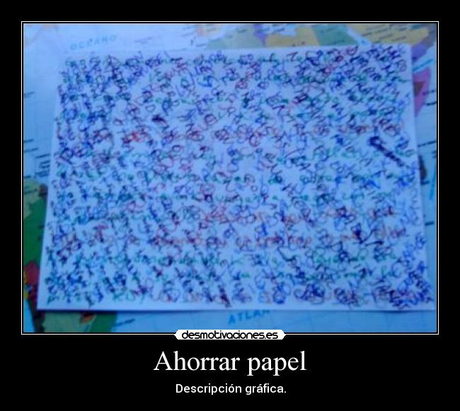 Ahorrar papel - Descripción gráfica.