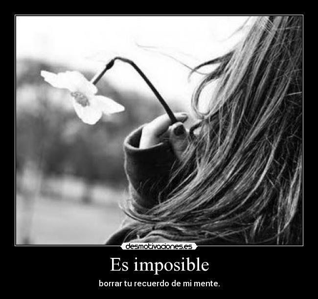 Es imposible - borrar tu recuerdo de mi mente.