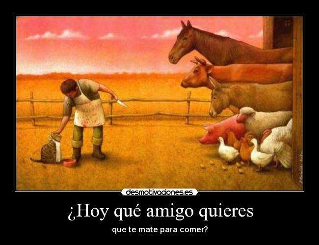 ¿Hoy qué amigo quieres - que te mate para comer?