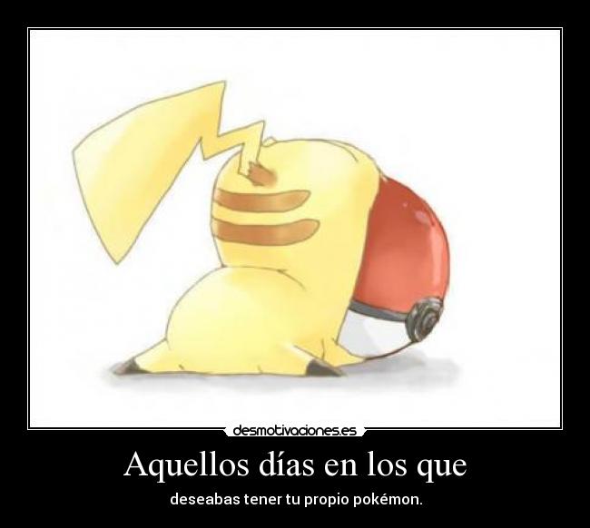 Aquellos días en los que - deseabas tener tu propio pokémon.