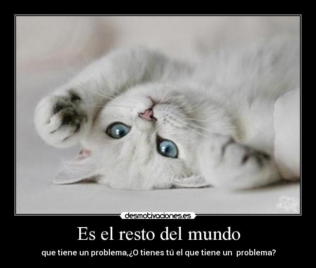 Es el resto del mundo - que tiene un problema,¿O tienes tú el que tiene un problema?