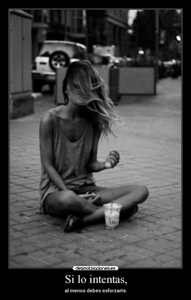 Si lo intentas, - al menos debes esforzarte.