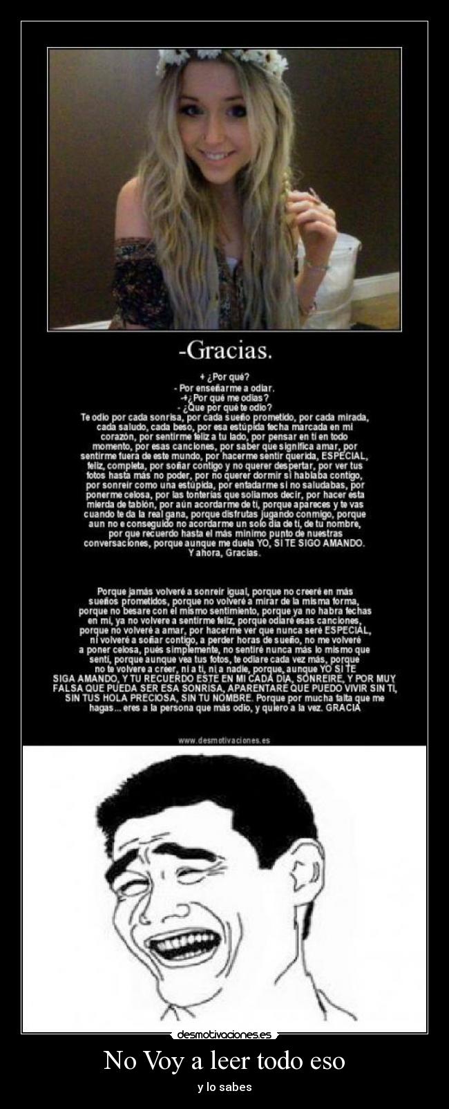 No Voy a leer todo eso - y lo sabes