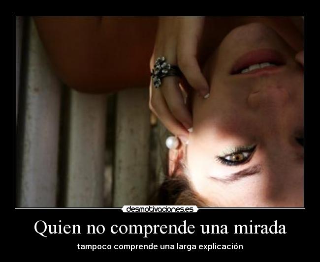 Quien no comprende una mirada -