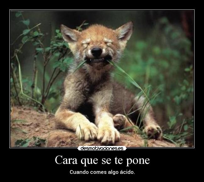 Cara que se te pone - Cuando comes algo ácido.