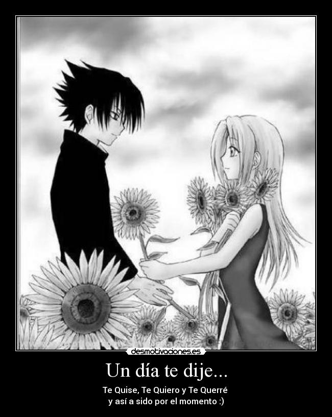 Un día te dije... - Te Quise, Te Quiero y Te Querré
y así a sido por el momento :)