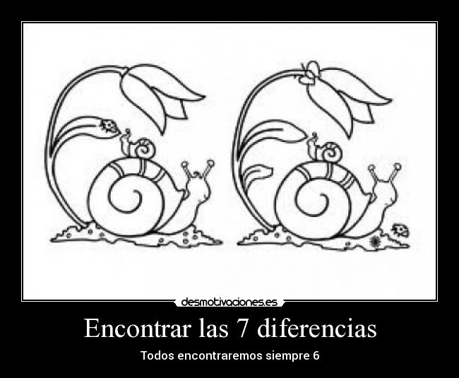 Encontrar las 7 diferencias - Todos encontraremos siempre 6