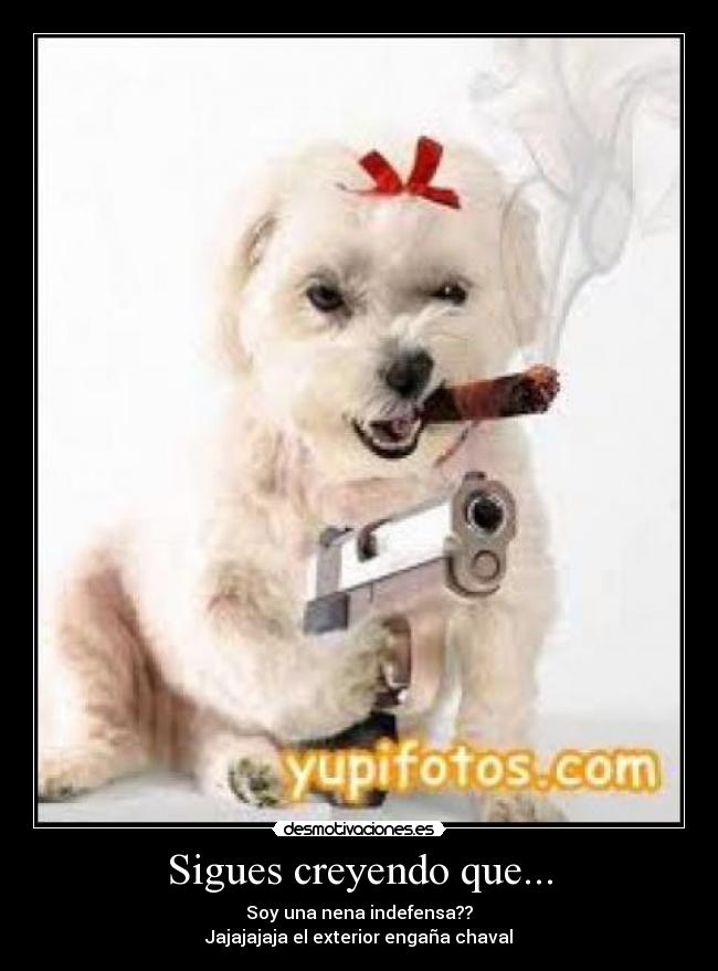 Sigues creyendo que... - Soy una nena indefensa??
Jajajajaja el exterior engaña chaval