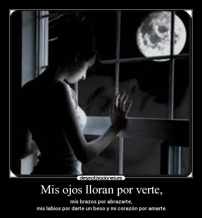 Mis ojos lloran por verte, -