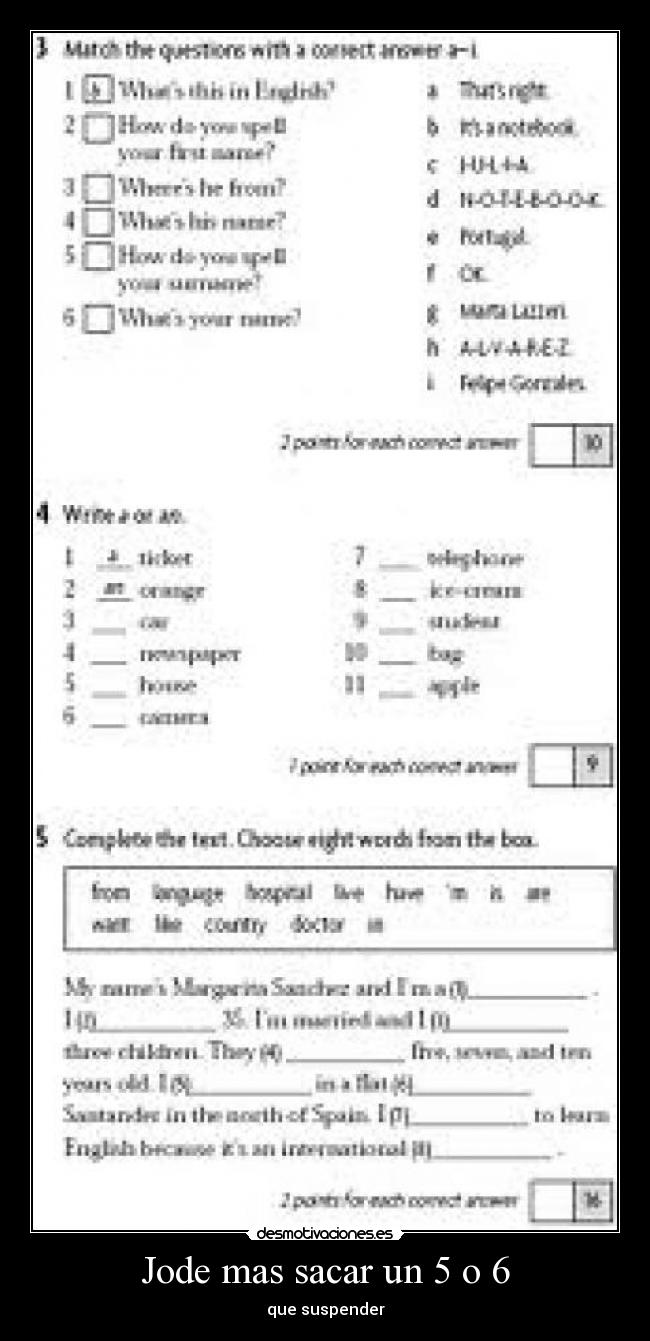 Jode mas sacar un 5 o 6 - 