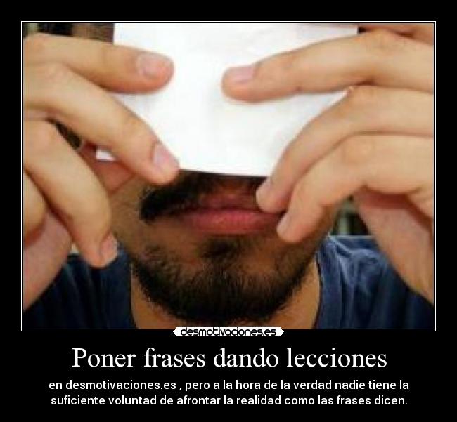 Poner frases dando lecciones - 