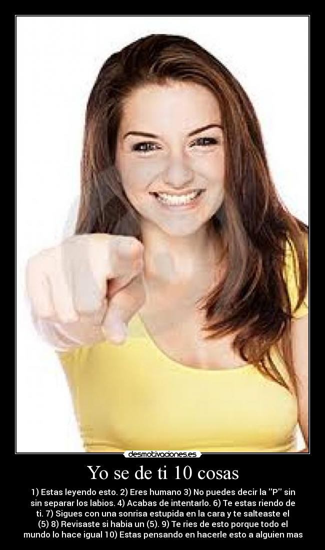 Yo se de ti 10 cosas -