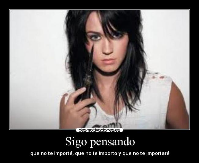 Sigo pensando - que no te importé, que no te importo y que no te importaré