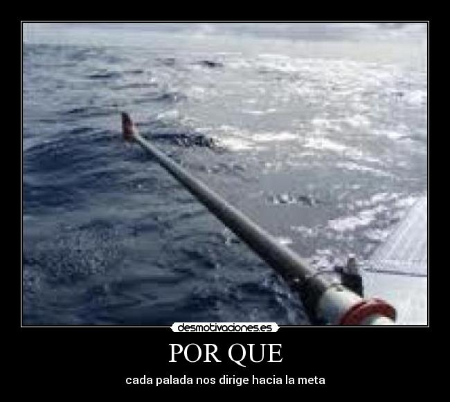 POR QUE - cada palada nos dirige hacia la meta