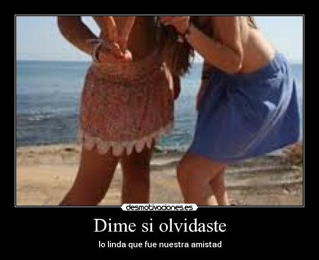 Dime si olvidaste - lo linda que fue nuestra amistad