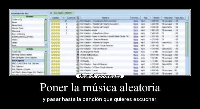 Poner la música aleatoria -